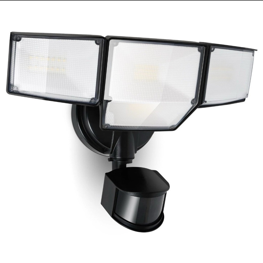 4 Head Motion Sensor LED Security Flood Light 9000LM 5000K Daylight Hardwired